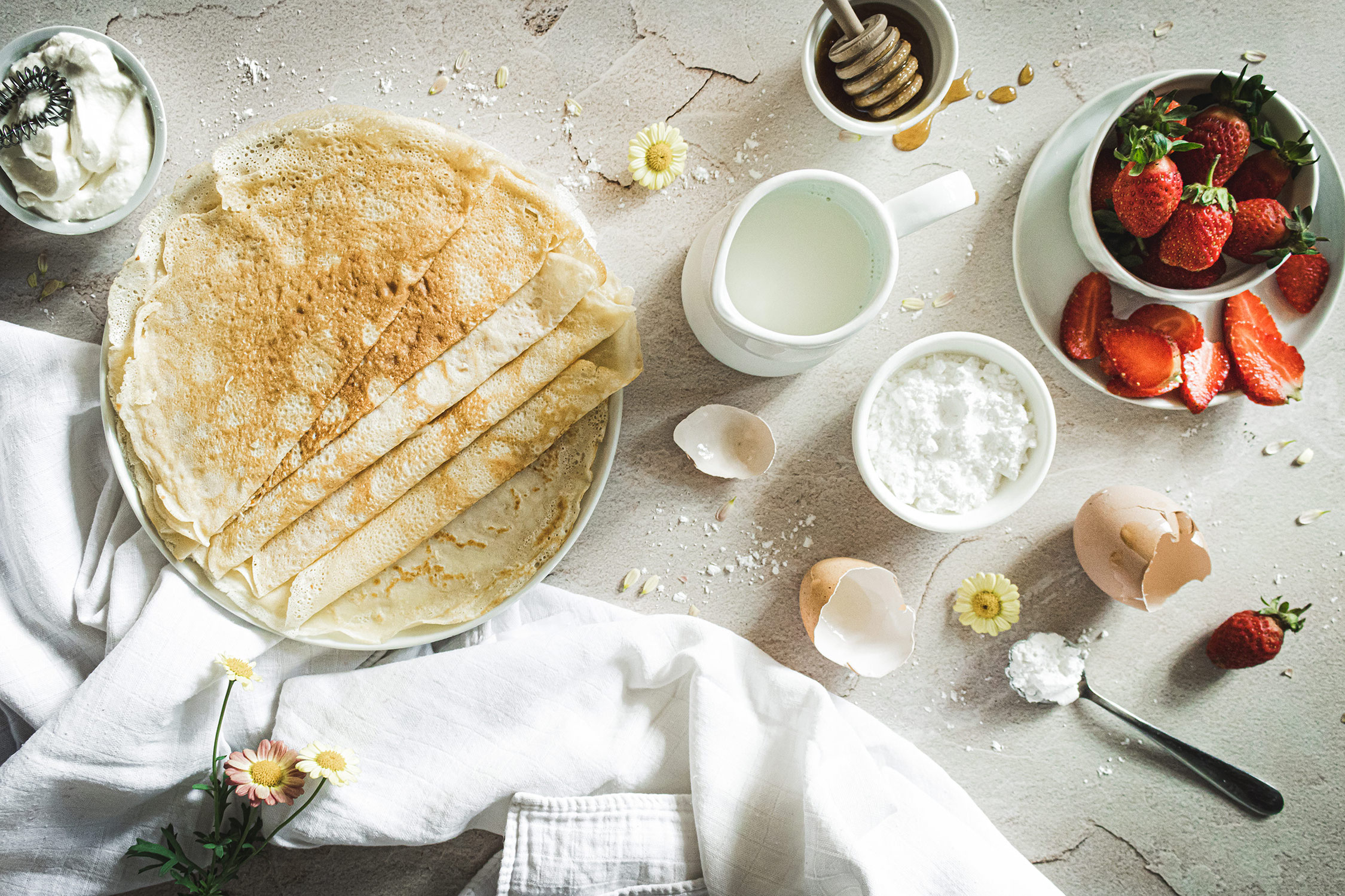 Strawberries & Cream French Crepes